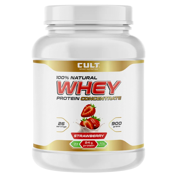 Cult 100% Whey Protein 75 - 900 грамм клубника