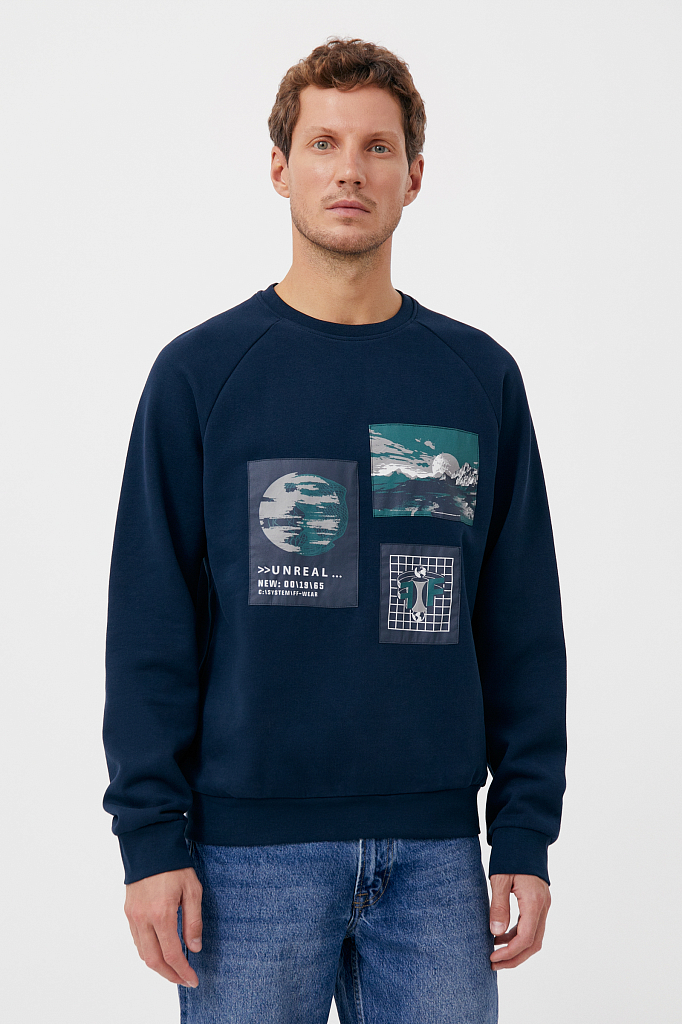 

Свитшот мужской Finn Flare FAB21035 синий 3XL, FAB21035