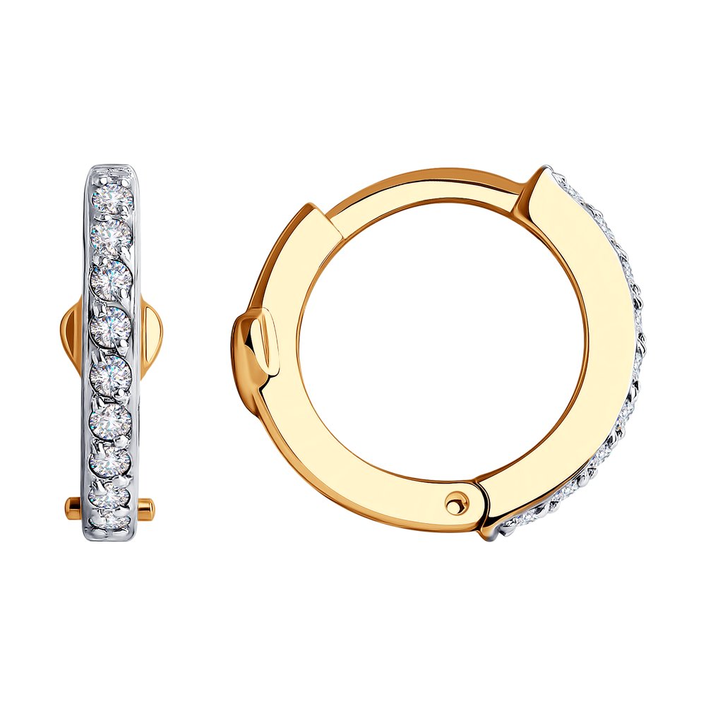 

Серьги двухсторонние из красного золота SOKOLOV 028838, фианит, 028838