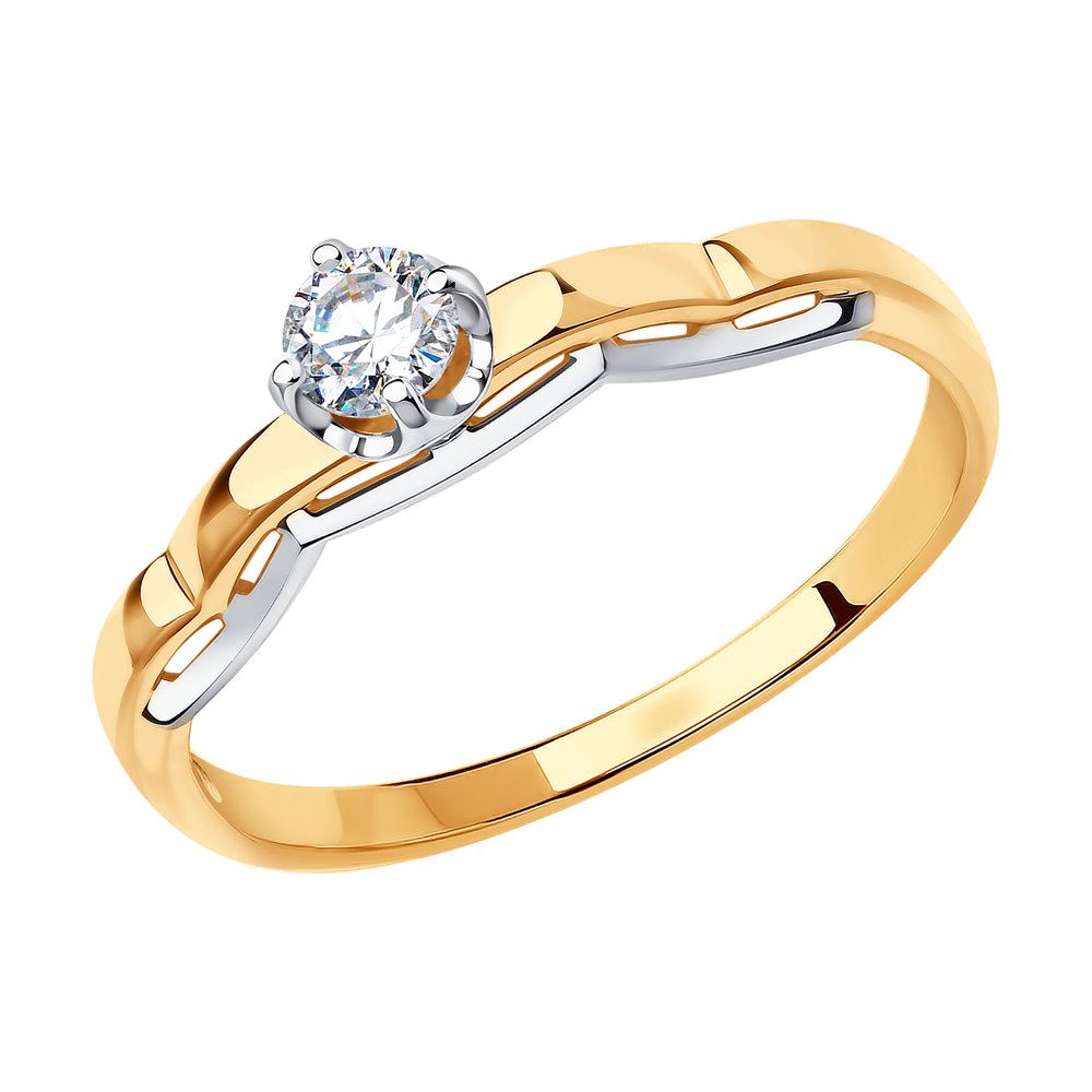 

Кольцо помолвочное из красного золота с фианитом р.  SOKOLOV 81010502, 81010502