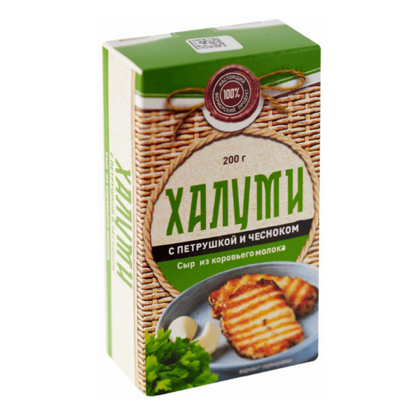 

Сыр Городецкая сыроварня Курцево Халуми, с петрушкой и чесноком, 55%, 200 г