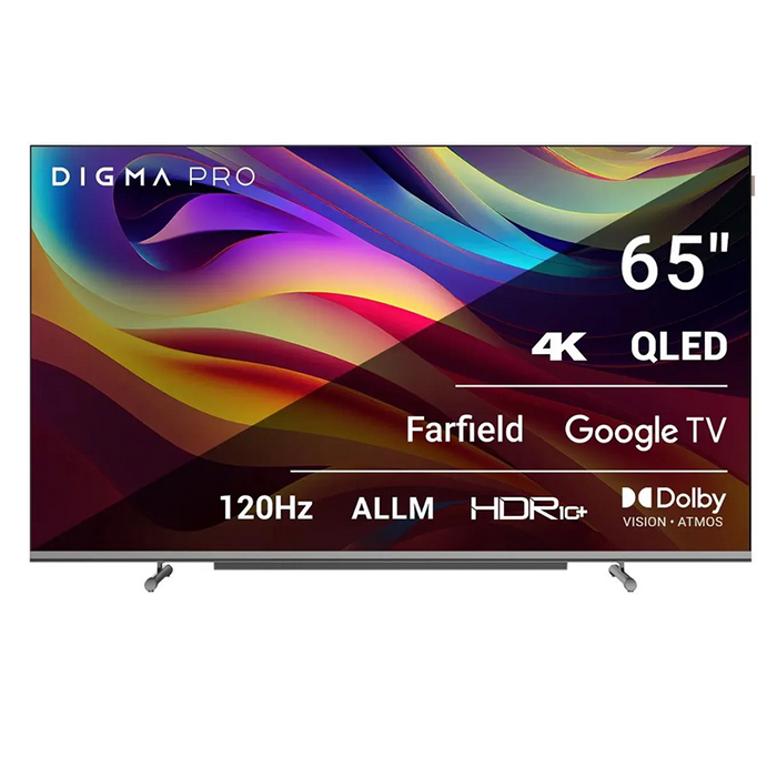 65 Телевизор DIGMA PRO QLED 65L, QLED, 4K Ultra HD, черный, СМАРТ ТВ, Google TV