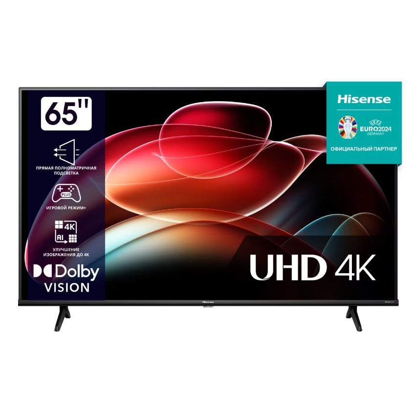 

Телевизор HISENSE 65A6K, 65"(165 см), UHD 4K, Черный, 65A6K