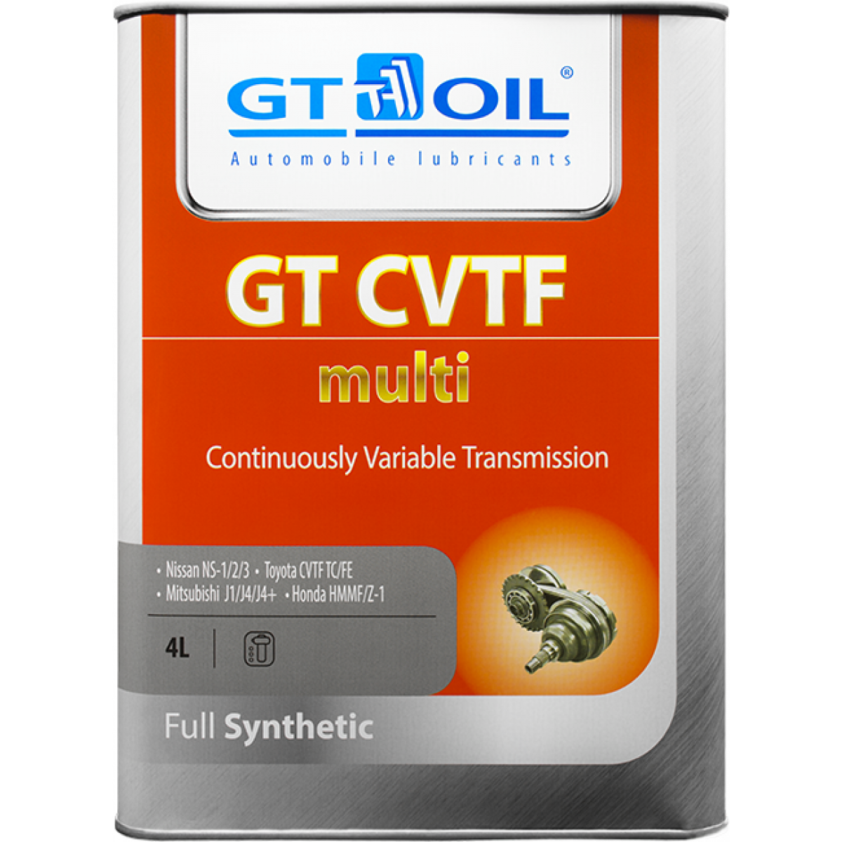 Масло Трансмиссионное Синтетическое Для Вариатора Cvtf Multi 4л GT OIL арт. 8809059408667