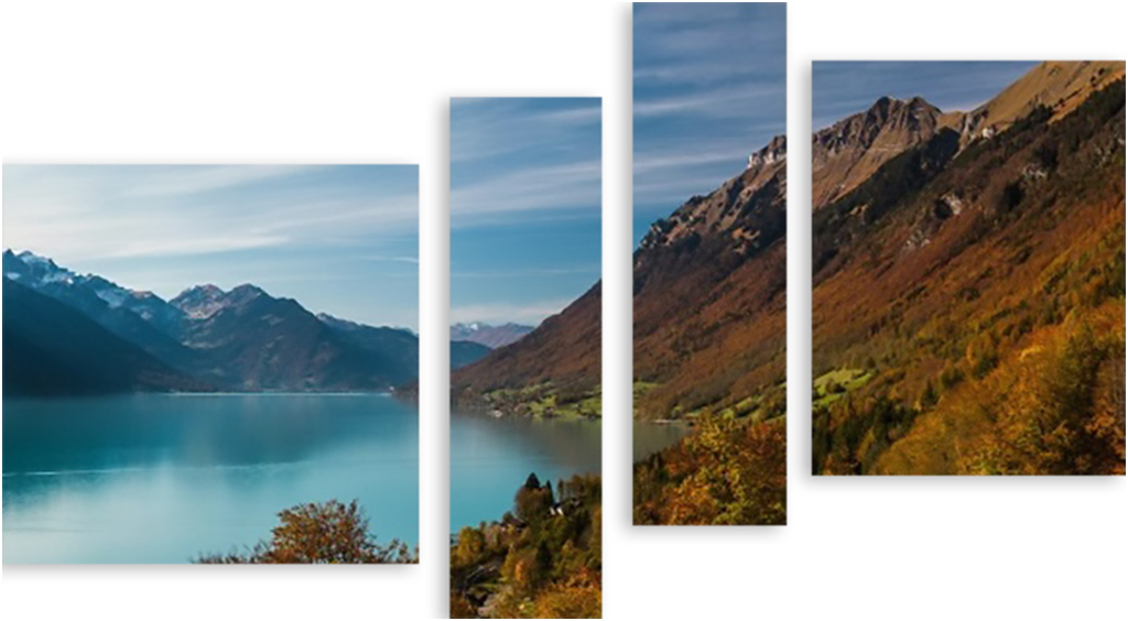 

Картина модульная на холсте Модулка Горное озеро 150x89 см, 2217