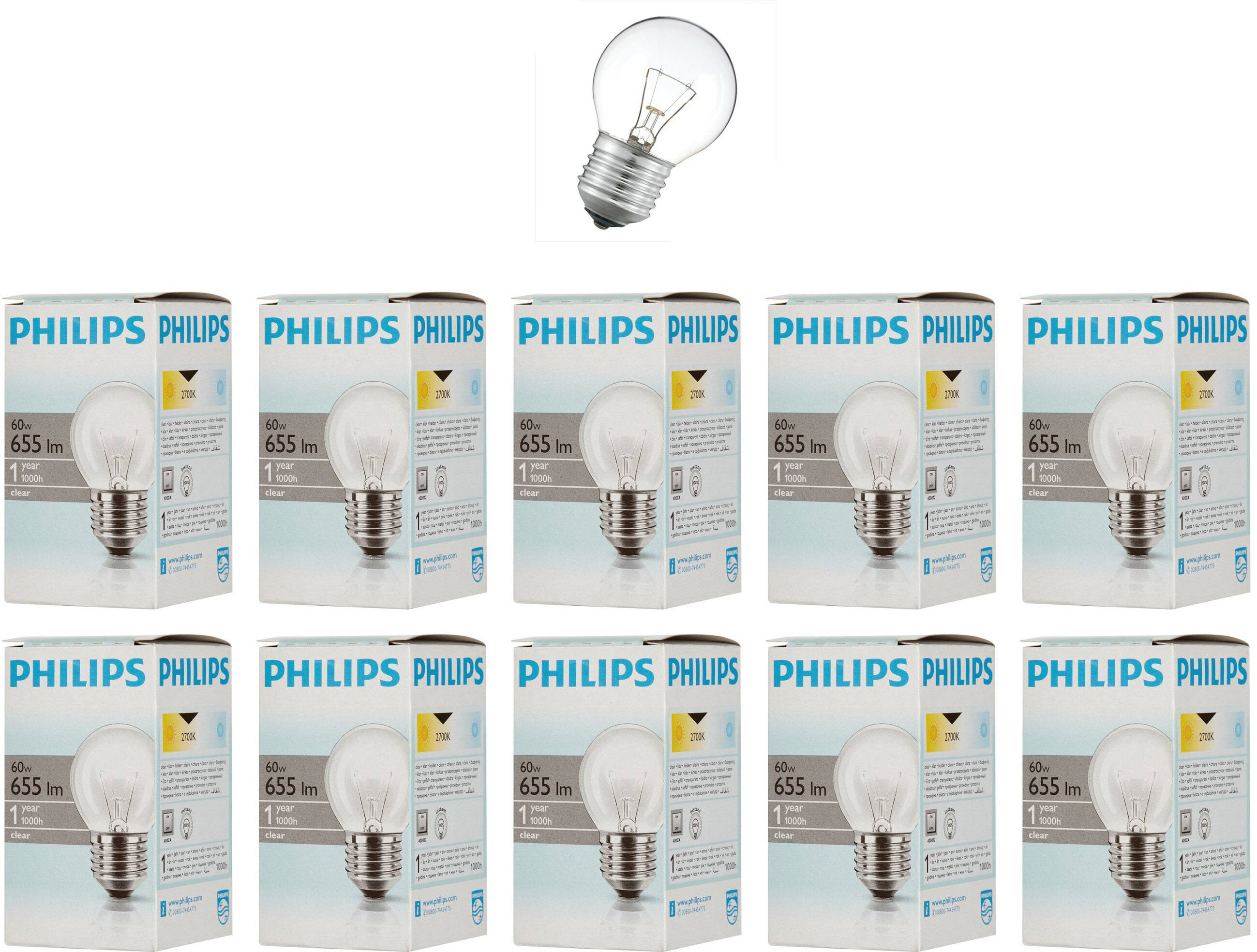 

Лампочка накаливания Philips Шар P E27 60Вт 220В 2700К Теплый белый Диммируемая 10шт, Шар P E27 60Вт 220В 2700К Диммируемая