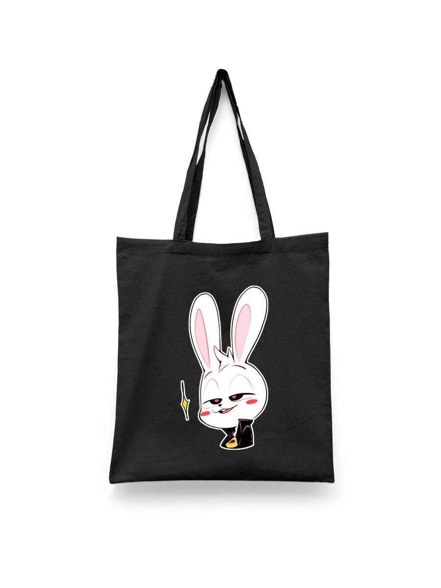 

Шоппер унисекс Каждому Своё Кролик/Заяц/Rabbit JJRB23, черный, Кролик/Заяц/Rabbit JJRB23