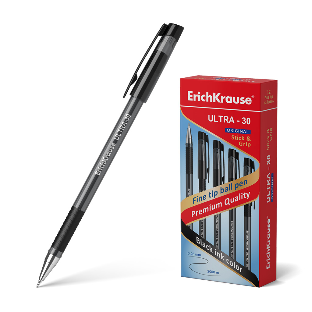 

Ручка шариковая ErichKrause ULTRA-30 55393 Stick&Grip Original 0,7 в коробке по 12 штук