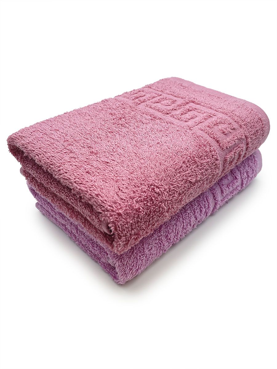 фото Комплект из 2-х махровых полотенец 50*90 см. сирень+светлая сирень tm textile