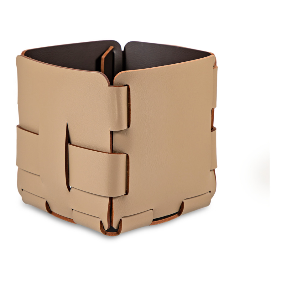 

Корзина ADJ Mini Bottega 12x12х13 см, кожа натуральная, капучино