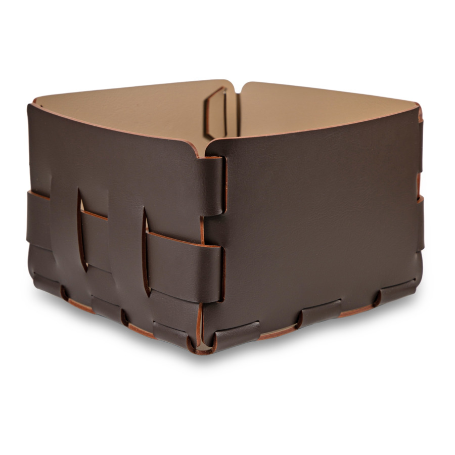 

Корзина ADJ Mini Bottega 19x19х13 см, кожа натуральная, шоколад