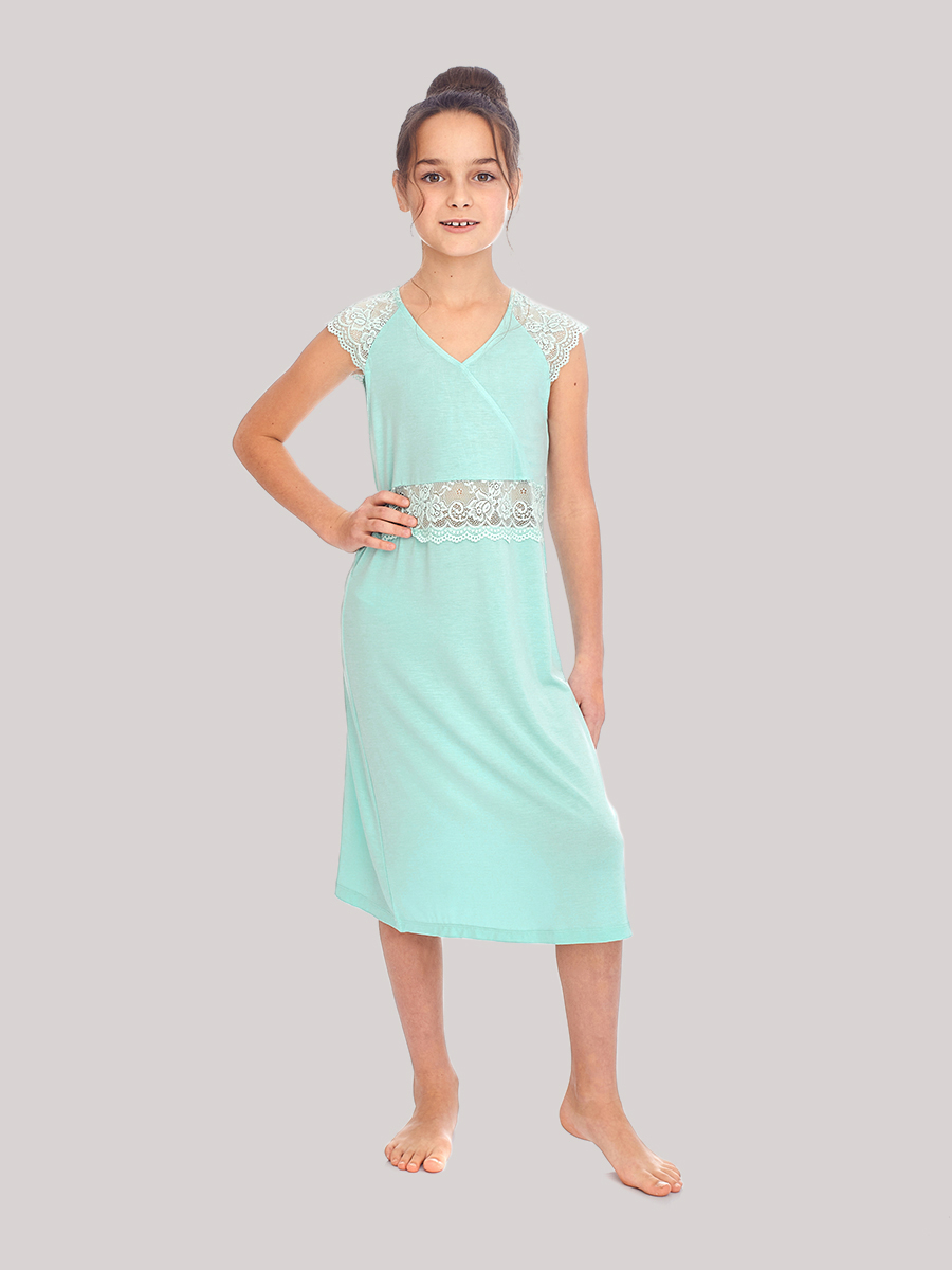 

Сорочка ночная детская Sognatori Lola, тиффани, 152, Бирюзовый, Lola