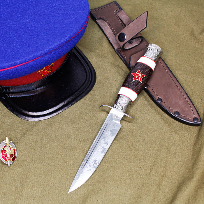 

Кованый нож финка НКВД "Советская звезда" (cталь x12МФ), Коричневый