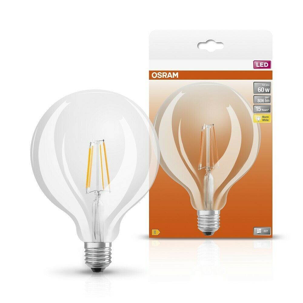 

Лампа Светодиодная OSRAM Шар E27 6,5Вт 220В 806Лм 2700К свет Теплый белый, упак. 1шт, Шар E27 6,5Вт 220В 806Лм 2700К свет