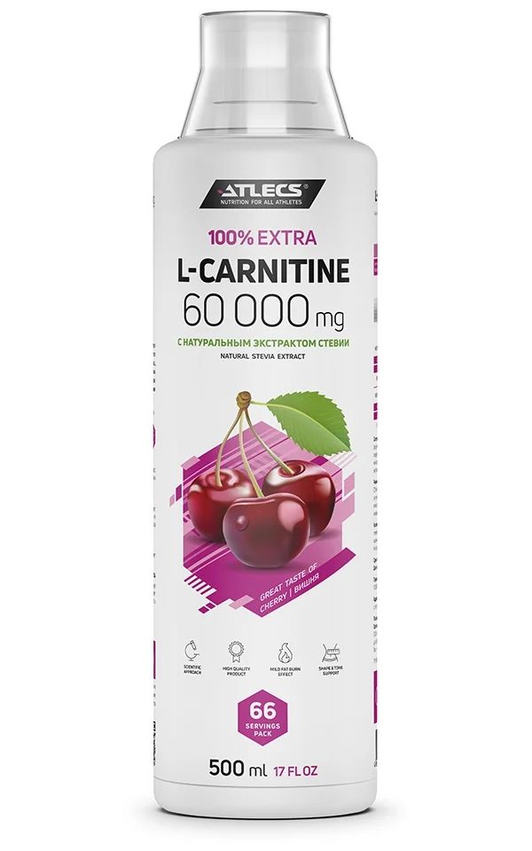 L-carnitine 60000 mg Atlecs 500 мл вишня