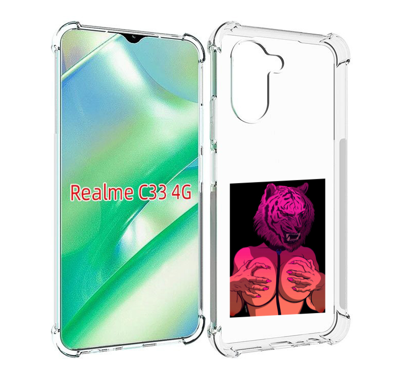 

Чехол MyPads тигр с секретом женский для Realme C33 4G, Прозрачный, Tocco