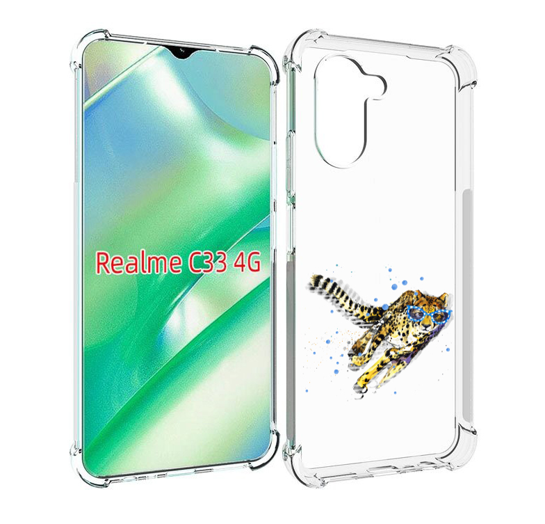 

Чехол MyPads гепард в очках для Realme C33 4G, Прозрачный, Tocco