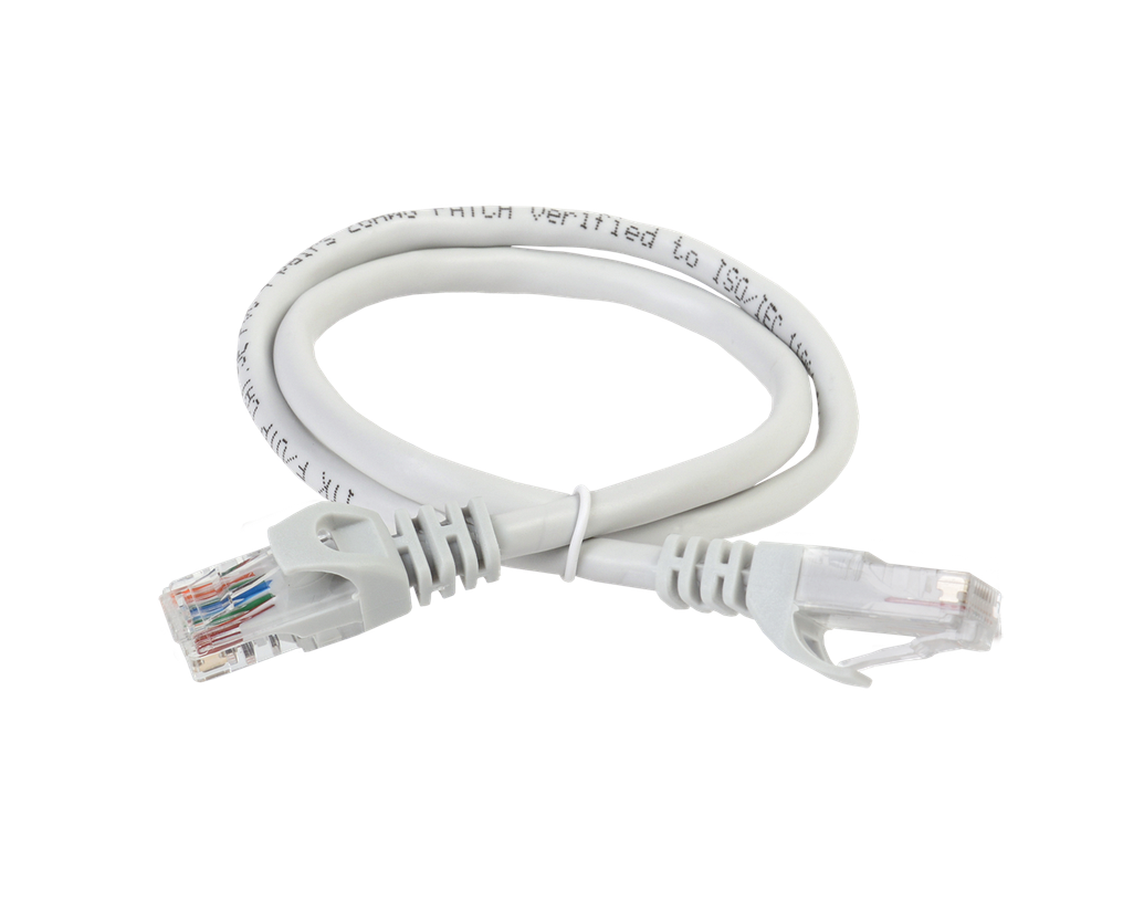 Патч-корд IEK RJ-45 - RJ-45 вилка-вилка 10м (PC01-C5EUL-10M) серый