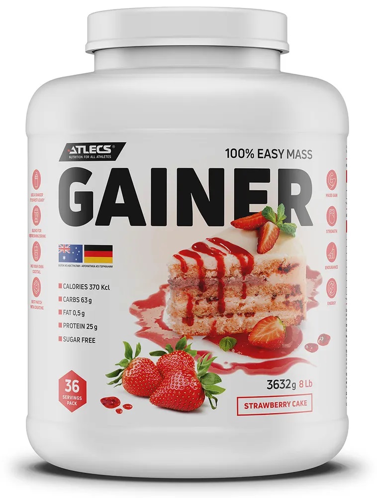 

Atlecs Gainer 3632 g, (клубничный торт)