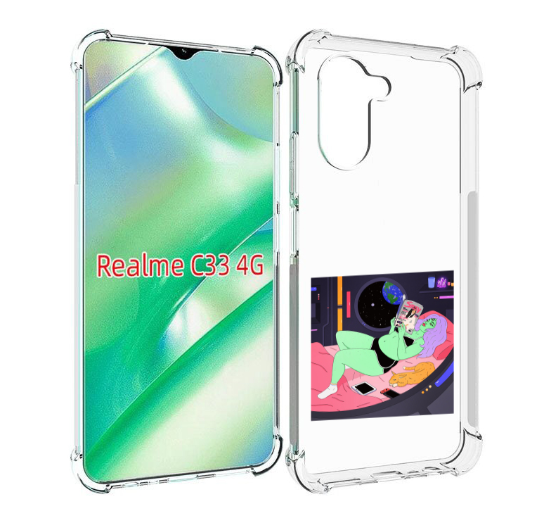 

Чехол MyPads трехглазая девушка зеленая для Realme C33 4G, Прозрачный, Tocco