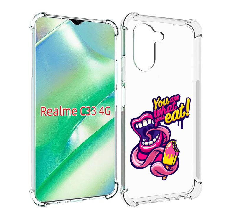 

Чехол MyPads ты-то-что-ты-ешь для Realme C33 4G, Прозрачный, Tocco