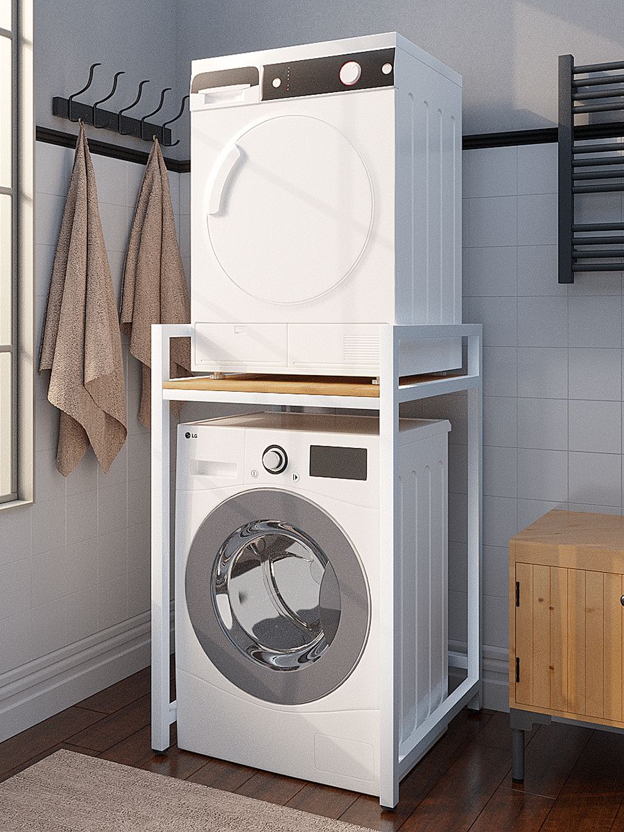 Стеллаж-стойка для стиральной и сушильной машины N-LOFT, глубина 40 см, дуб сонома