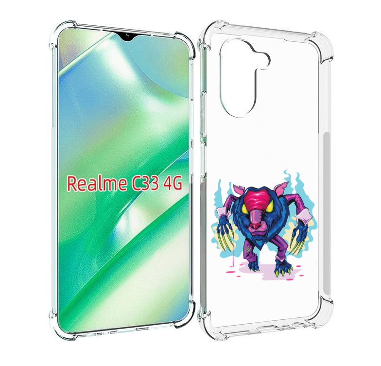 

Чехол MyPads фиолетовая-россомаха для Realme C33 4G, Прозрачный, Tocco
