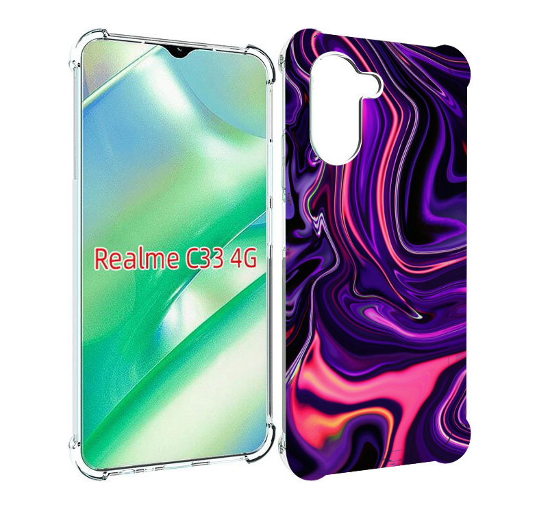 

Чехол MyPads фиолетовые краски для Realme C33 4G, Прозрачный, Tocco