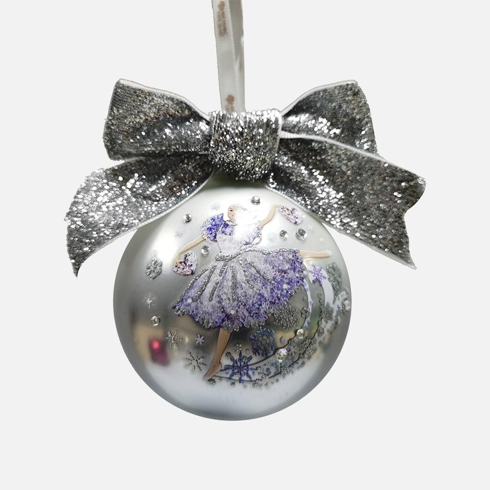 

Украшение новогоднее Феникс-Презент Шар Роскошь в серебре подвесное, стекло, 1 шт.