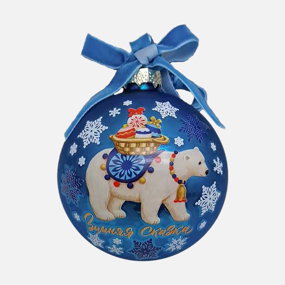 

Елочная игрушка Феникс Present Полярный мишка стекло 8 см 1 шт. разноцветный, Полярный мишка