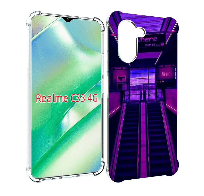 

Чехол MyPads фиолетовый эскалатор для Realme C33 4G, Прозрачный, Tocco