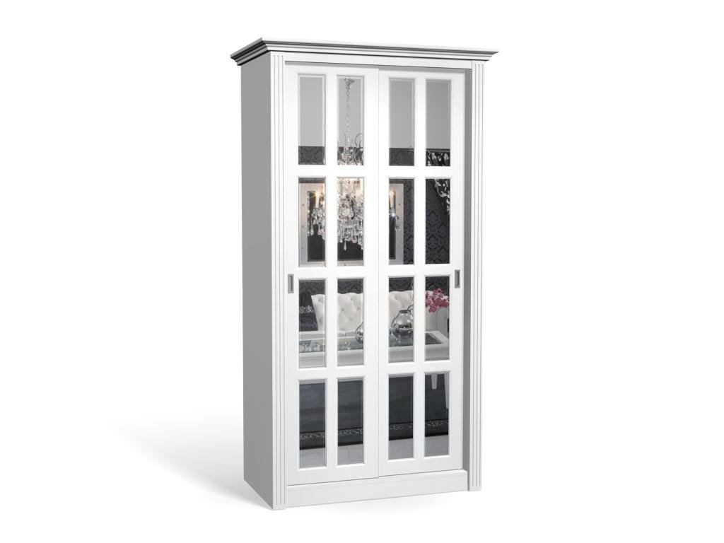 

Шкаф-купе Классика-16 МДФ для одежды с зеркалом двухдверный 180x240x40 Мегамебель, Белый, Классика-16
