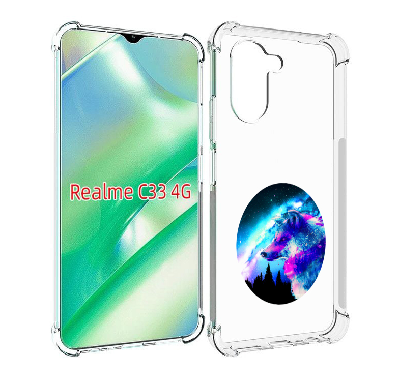

Чехол MyPads голубой волк для Realme C33 4G, Прозрачный, Tocco