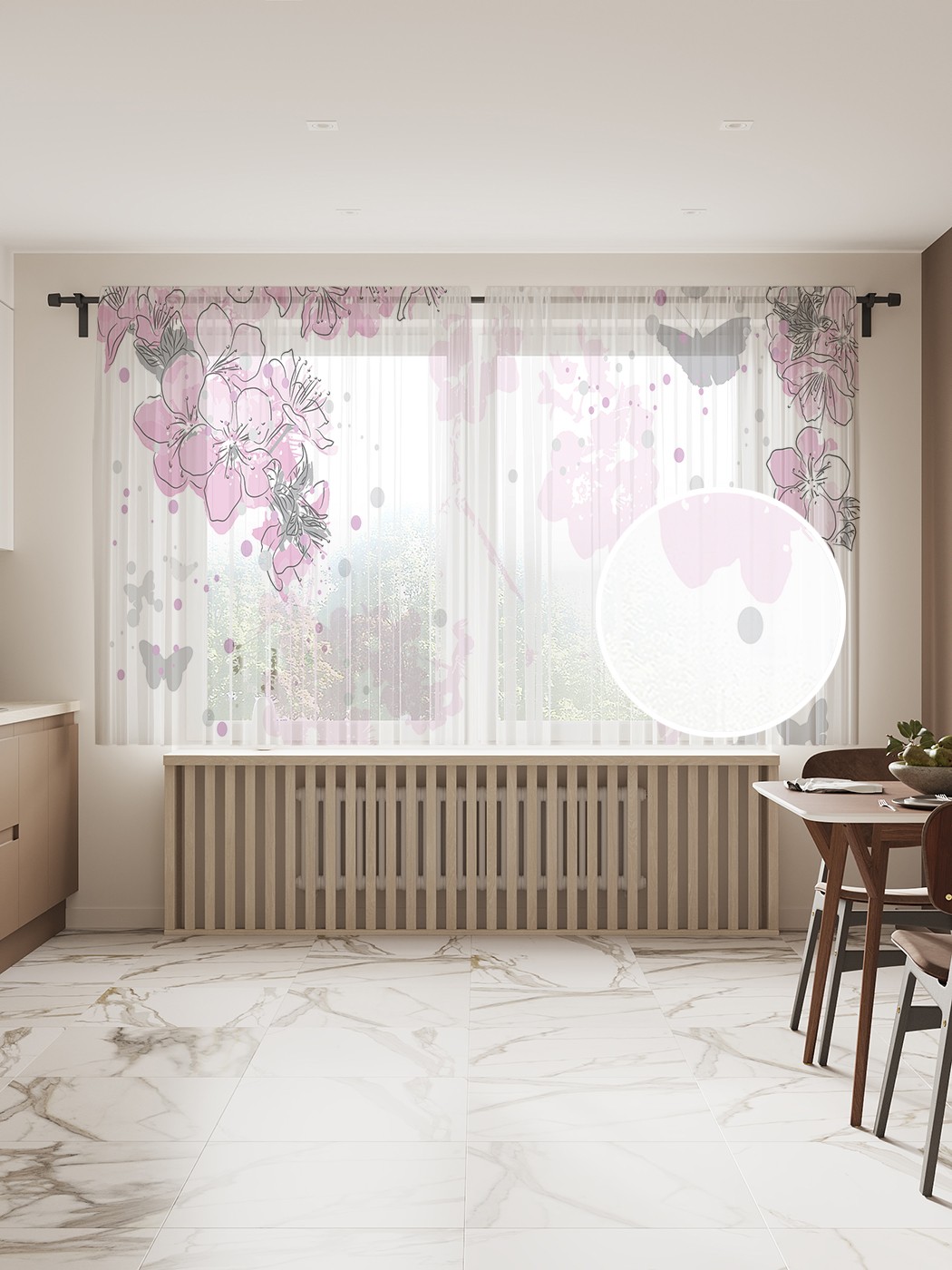 

Фототюль JoyArty "Весенний мираж", 145x180 см (2 полотна со шторной лентой + 50 крючков), Весенний мираж