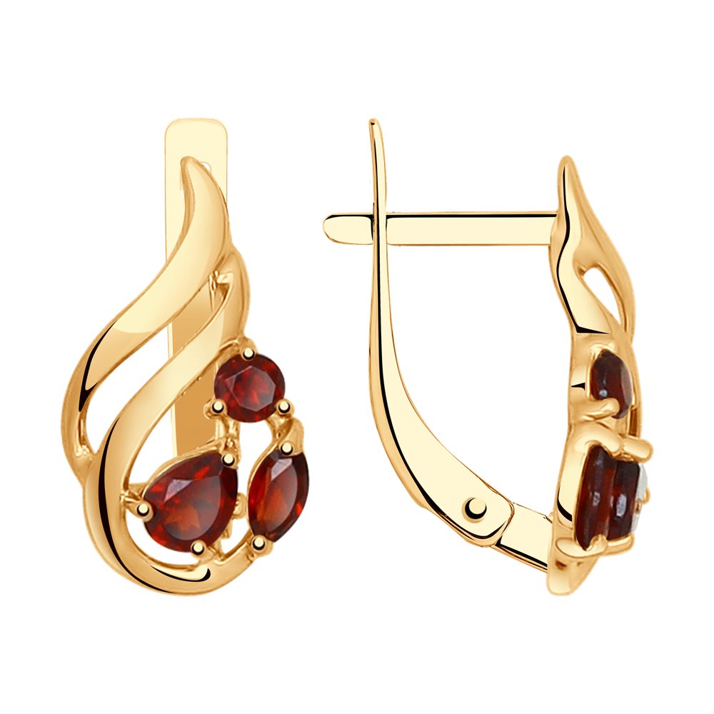 

Серьги из красного золота SOKOLOV 724747, гранат, 724747