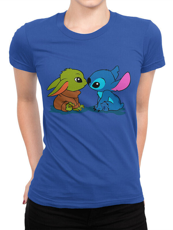 

Футболка женская Dream Shirts Йода и Стич Женская 50008511 синяя L, Йода и Стич Женская 50008511