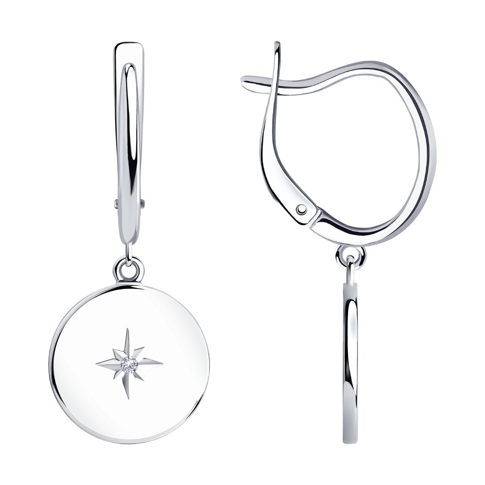 

Серьги женские из серебра SOKOLOV 94024042, фианит, 94024042