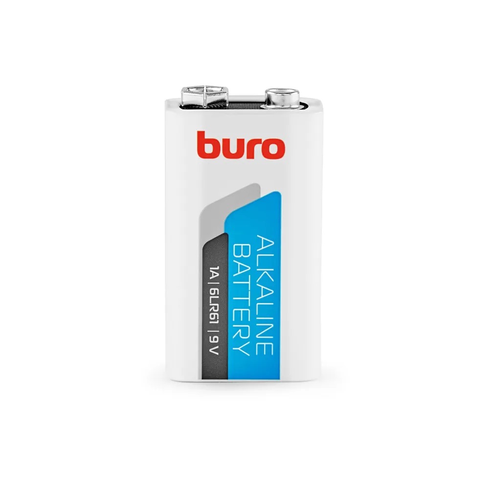 9V Батарейка Buro Alkaline 6LR61,  1 шт.