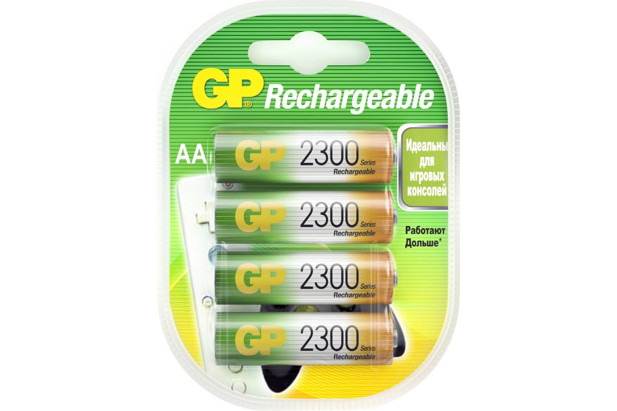 

AA Аккумуляторная батарейка GP 230AAHC, 4 шт. 2300мAч