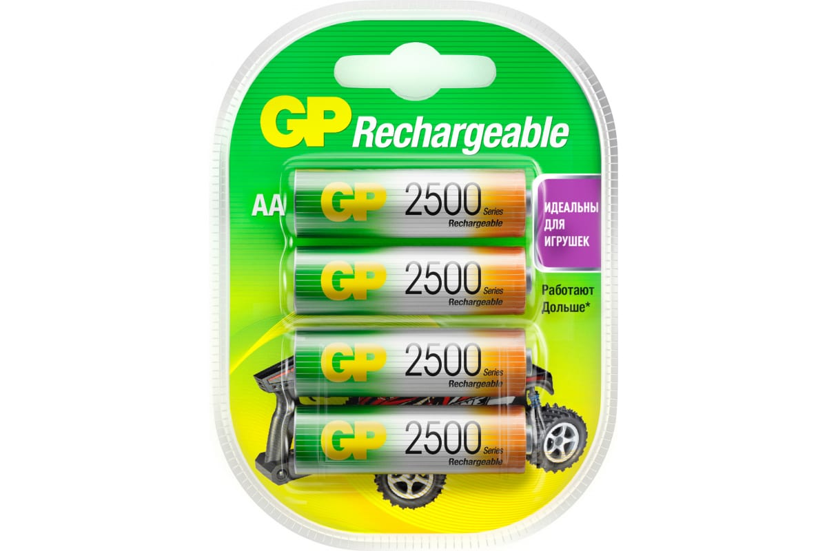 

AA Аккумуляторная батарейка GP 250AAHC, 2 шт. 2500мAч