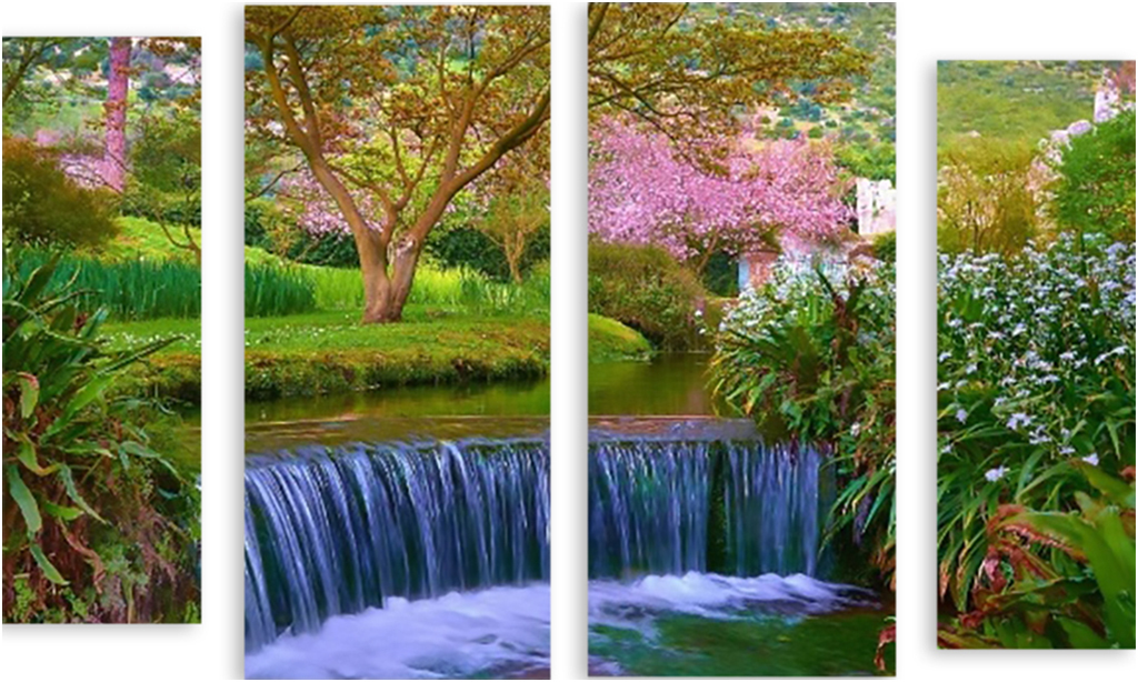 

Картина модульная на холсте Модулка Водопады Италии 170x113 см, 2251