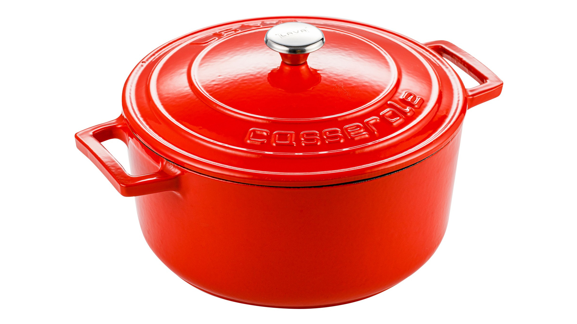 

Кастрюля с крышкой LAVA d22 см, 3,4 л, чугун, красная