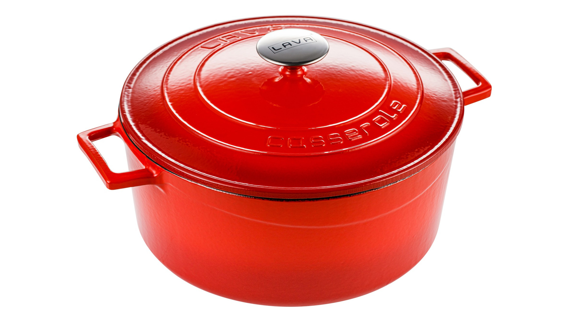 

Кастрюля с крышкой LAVA d28 см, 6,7 л, чугун, красная