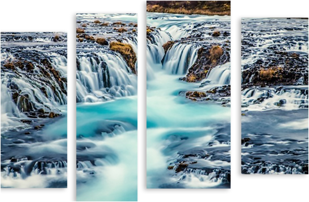 

Картина модульная на холсте Модулка Исландский водопад 90x65 см, 2252