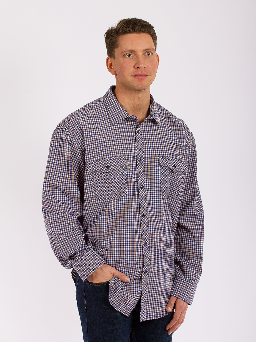 Рубашка мужская PALMARY LEADING GD57000762 синяя 7XL