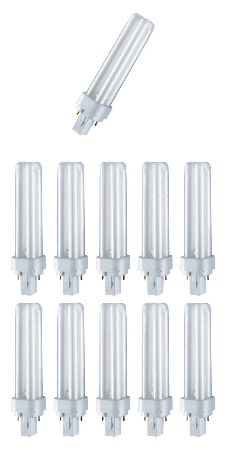 

Лампа люминесцентная Osram DULUX D 13W/31-830 G24d-1 тёплый белый 3000К, упак. 10шт, DULUX D 13W/31-830 G24d-1 тёплый 3000К