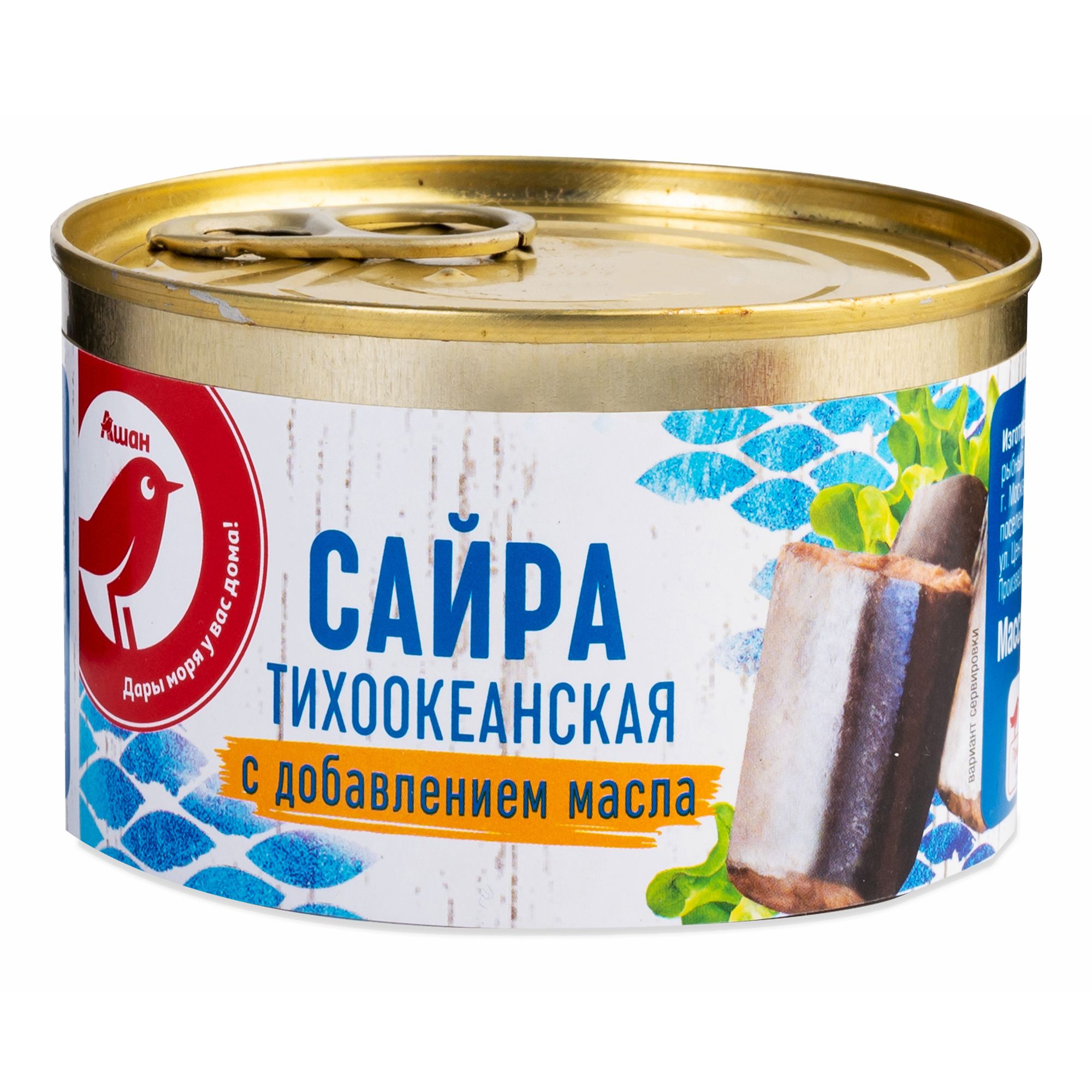 

Сайра АШАН Красная птица тихоокеанская, 250 г