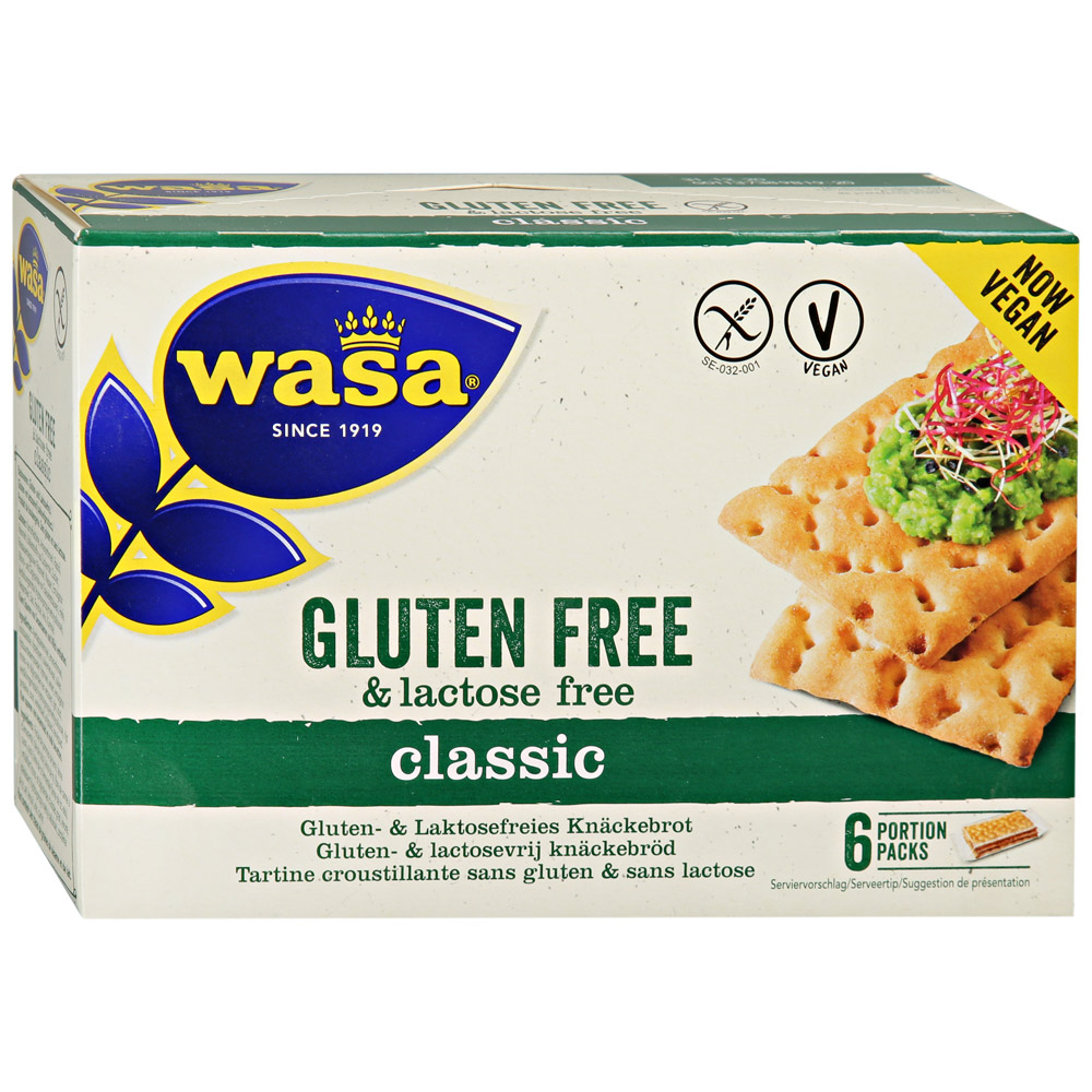 фото Хлебцы wasa classic gluten free lactose free vegan без содержания глютена и лактозы 240 г