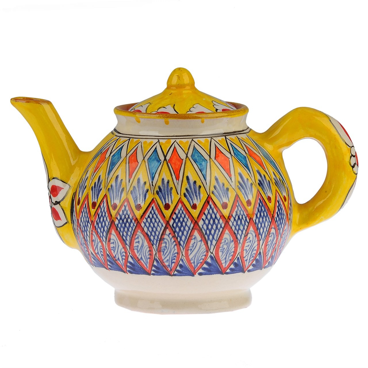 Заварочный чайник Риштанская керамика узбекский 1000 мл желтый