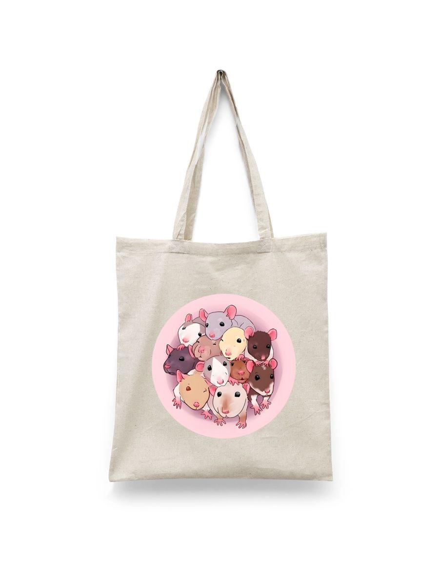 

Шоппер унисекс Каждому Своё Мышь/Крыса/Mouse/Rat JJMS32, белый, Мышь/Крыса/Mouse/Rat JJMS32